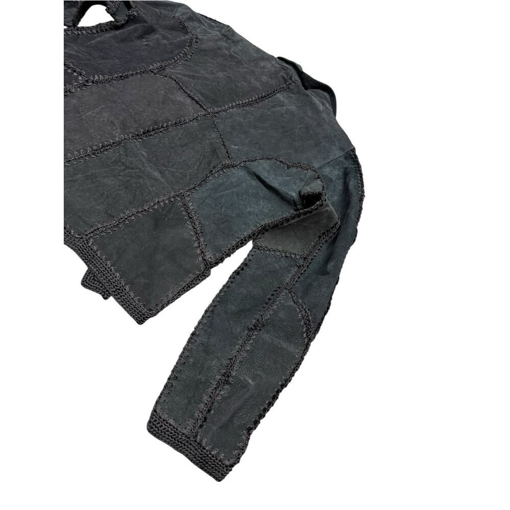 Vintage Selene Sport Suede Patchwork Jacket Black Leather Boho Western S - Picture 9 of 14